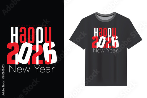 modern Typography T-shirt design 2026 Happy new year.