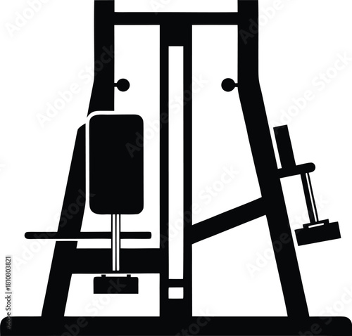 Leg press machine silhouette icon for fitness and gym use