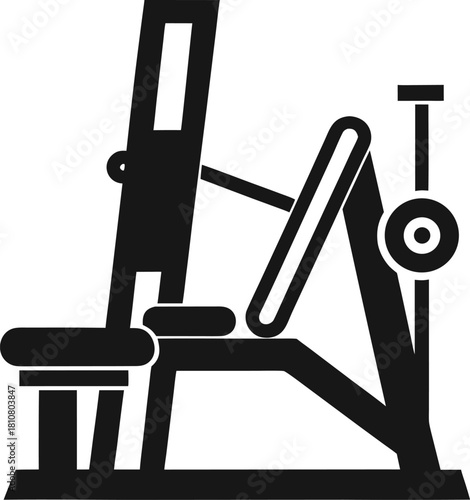 Leg press machine silhouette icon for fitness and gym