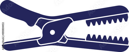 2D flat vector icon of a multi-purpose clip for food bags in minimal single-color flat vector style