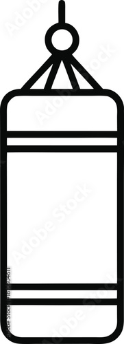 Outline punching bag vector icon for fitness and sports