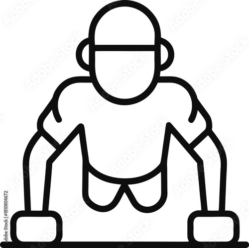Outline push up icon on white background