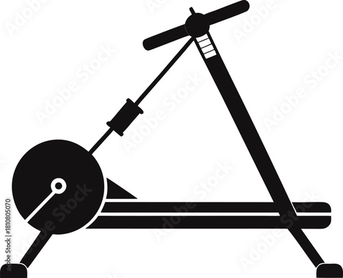 Rowing machine silhouette icon for fitness and sports