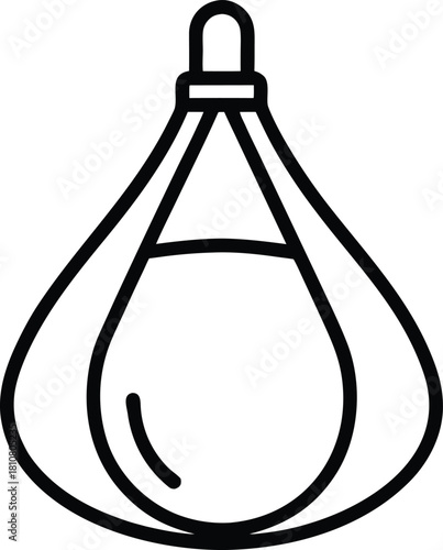 Speed bag outline icon on white background boxing training equipment