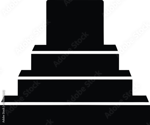 Silhouette of a step platform vector icon