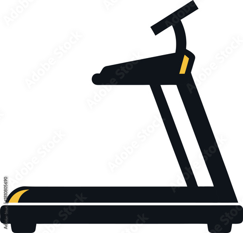 Modern treadmill silhouette icon for fitness and health