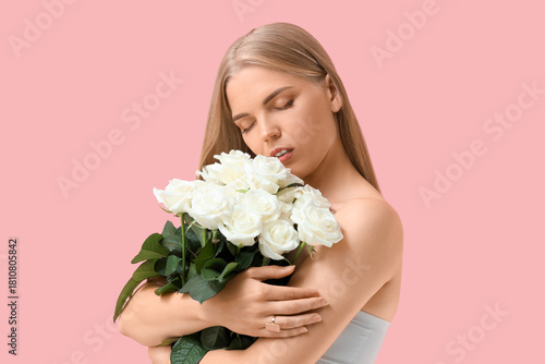 Beautiful blonde woman with...