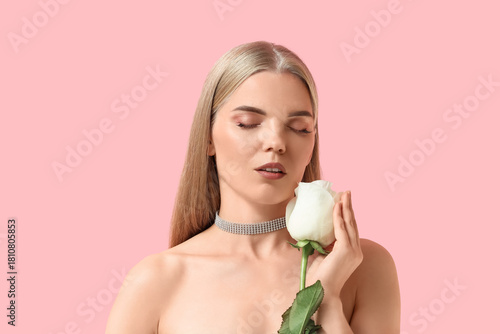 Beautiful blonde woman with...