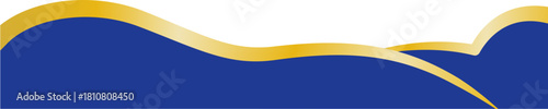 Elegant Blue and Gold Curved Border, Curved Blue Gold Banner Frame for Template Design, Luxury Blue Gold Corner Decoration Element