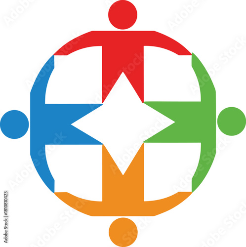 Unity, diversity, teamwork, collaboration, community, multicultural, abstract, people, circular, connection, harmony, inclusion, symbol, graphic, colorful, design, social, support, partnership,