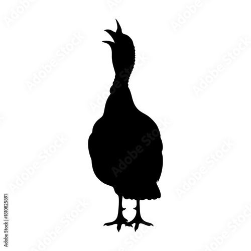 Gobbling Turkey Silhouette Vector Graphic Design