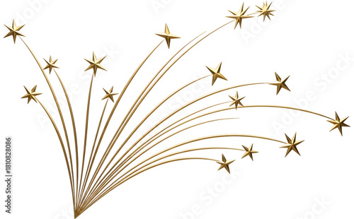 Abstract representation of a golden fireworks display