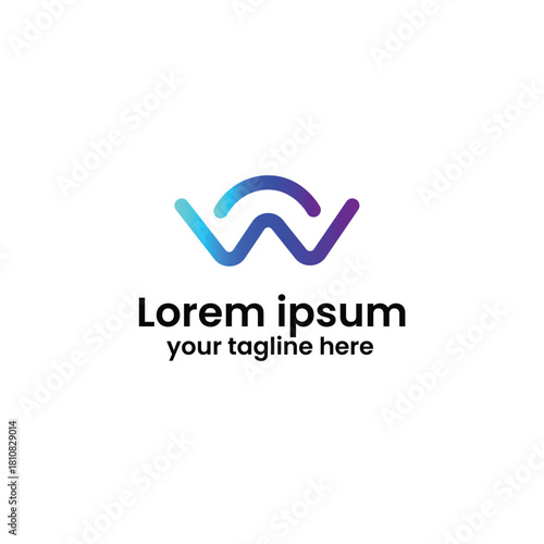Letter w creative logo design template 