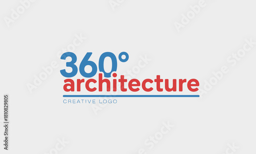 A sleek and modern logo representing '360° architecture', creatively conveying innovation and design, perfect for any architectural firm looking to make a statement.