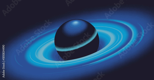 A captivating digital illustration of a cosmic orb surrounded by a blue halo effect, evoking feelings of wonder and exploration in the universe.