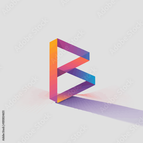 A vivid 3D logo representing the letter B, crafted with bright gradient colors that suggest creativity, innovation, and modernity, suitable for branding and design purposes in various fields.