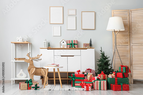 Interior of festive room wi...