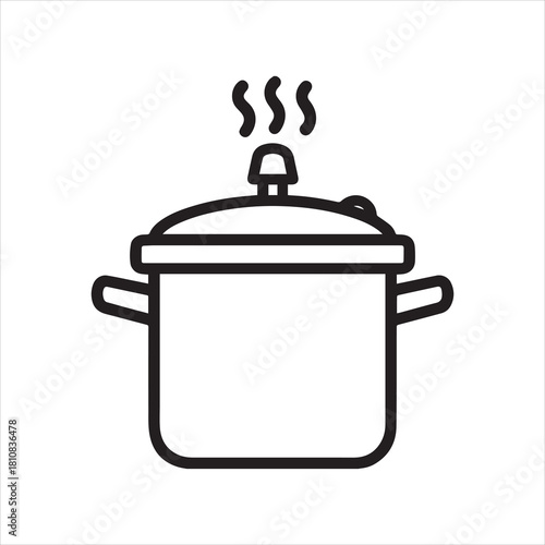 Minimalist pressure cooker outline icon
