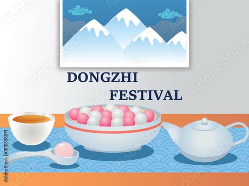 Dongzhi Festival Celebration with Traditional Tangyuan and Tea