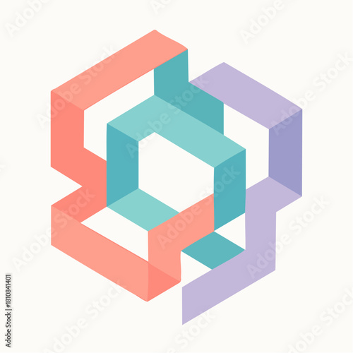 Abstract Geometric Illusion with Intersecting Shapes