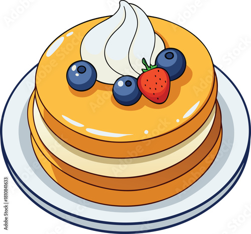 pancakes with berries and chocolate