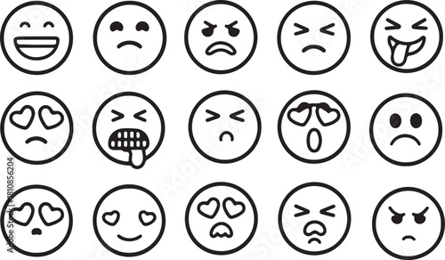 set of emojis vector