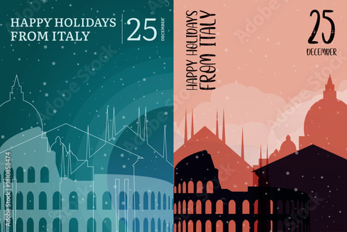 winter italy national poster