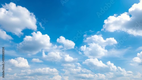 Cloud Serenity: Peaceful White Clouds in Blue Sky