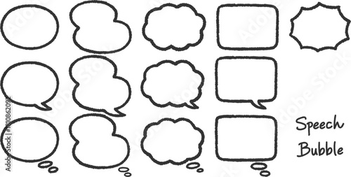 手描き風のフレーム・吹き出しセット