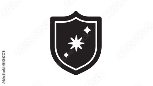 Dynamic black winged squeegee icon for cleaning services and design projects, conveying speed, efficiency, and innovative solutions for a sparkling clean finish every time