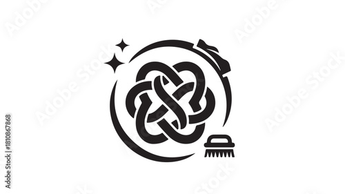 Discover a spotless crest logo with a modern shield design and sparkling star elements for your brand identity, perfect for a fresh, clean, and trustworthy company image