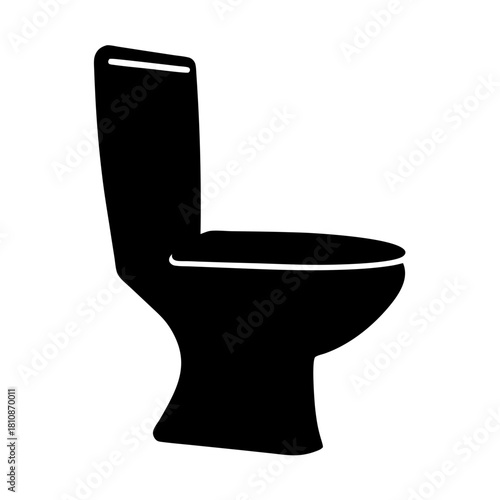 Silhouette of a toilet bowl, an essential fixture in a modern bathroom