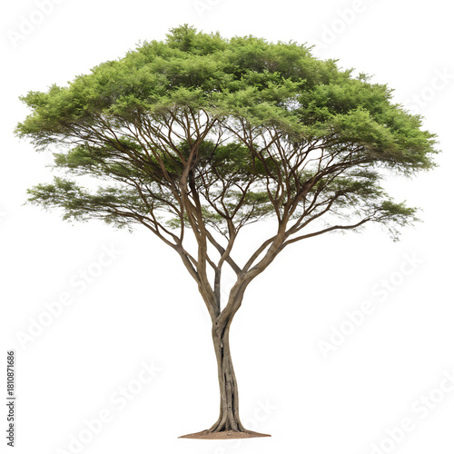 Green acacia tree isolated on transparent background png