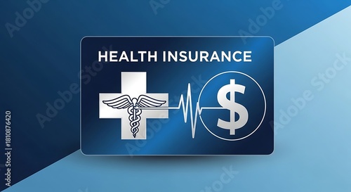 Health Insurance Concept - Medical Symbol and Dollar Sign on Card.