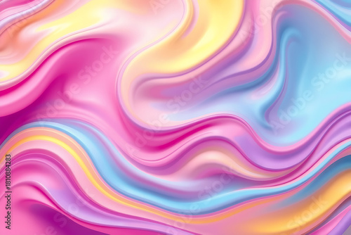 Energetic colorful abstract background featuring vivid pink, yellow, and blue flowing waves. Dynamic and modern, perfect for digital art, posters, branding, and creative visuals.