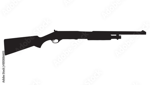 Pump shotgun silhouette vector flat illustration design