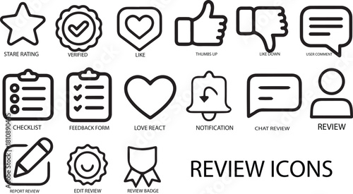 Review icon set illustration vector