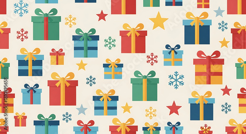 Festive Christmas Gift Box Pattern Holiday Background Celebration
