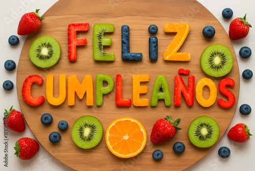 feliz cumpleanos fruit slice 