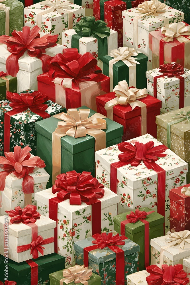 Obraz premium christmas gift boxes with ribbon