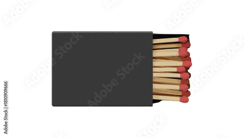 Open Box Of Matches With Red Tipped Wooden Sticks fire ignition