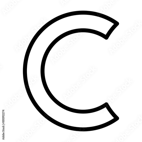 Copyright Vector Line Icon Design