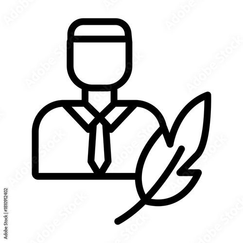 Author Vector Line Icon Design