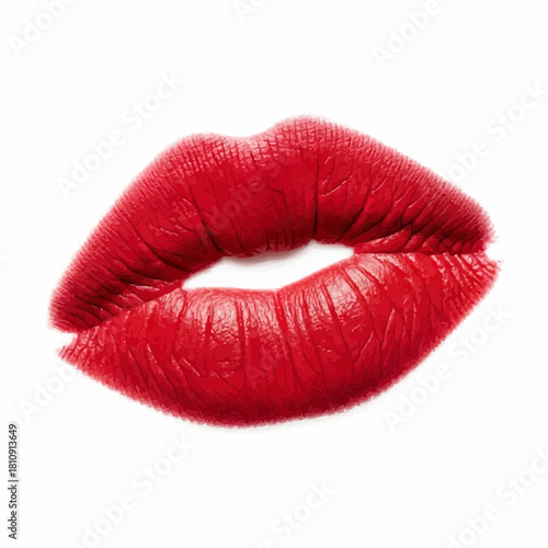 Lush Red Lips with a Glossy Finish A Captivating Beauty Statement of Passion and Confidence for Makeup, Fashion, and Beauty Projects | 