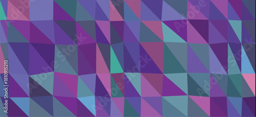 Abstract Geometric Pattern of Purple Blue and Pink Triangles vector illustration
