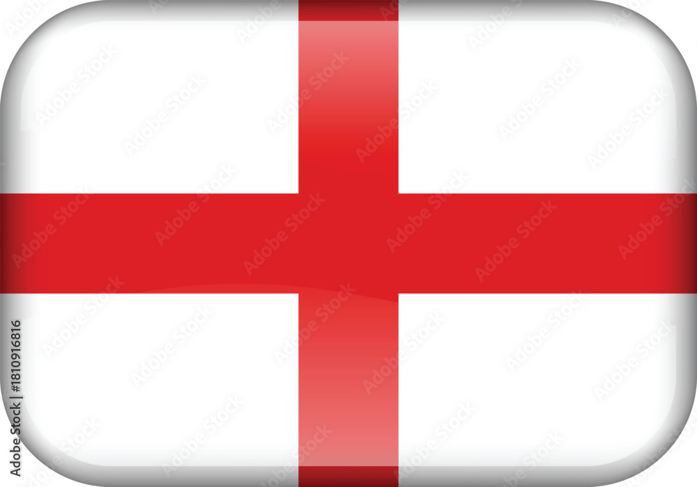 Obraz premium England Flag 3D Glossy Round Button Design