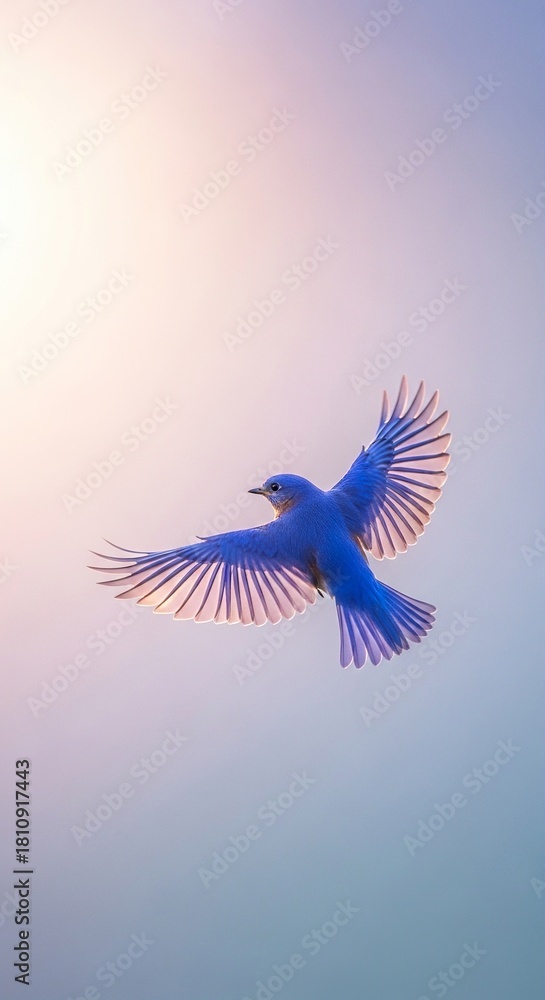 Obraz premium Fine Art Dreamy Small Bird & Flower Photography – Ultra Shallow DOF, Soft Pastel Light, Cinematic Nature Aesthetics ratio 9:16 wallpaper