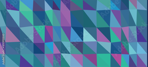 Geometric Mosaic Background With Shades Of Blue Purple And Teal Triangles vector
