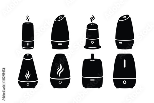 Cosmetic Bottle and Container Silhouette Vector Set