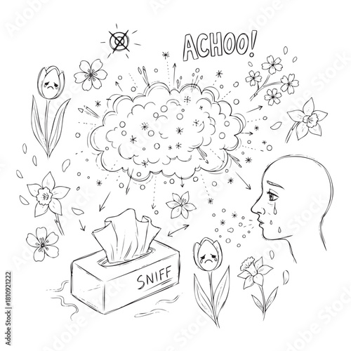 A man is holding a tissue box and a flower